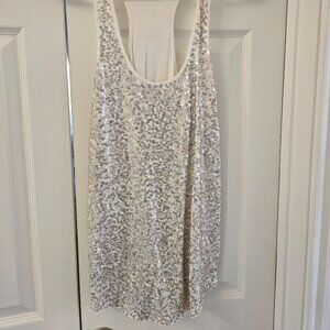 EXPRESS Silver Sequins Tank Top